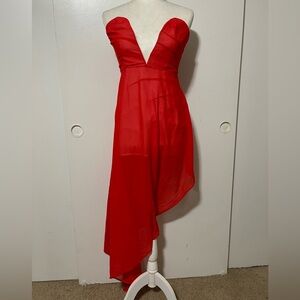 Majorelle red dress strapless